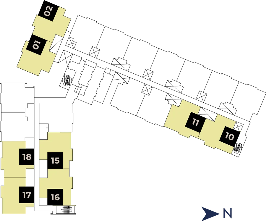 Key plan showing where the Type B unit sits on the floor